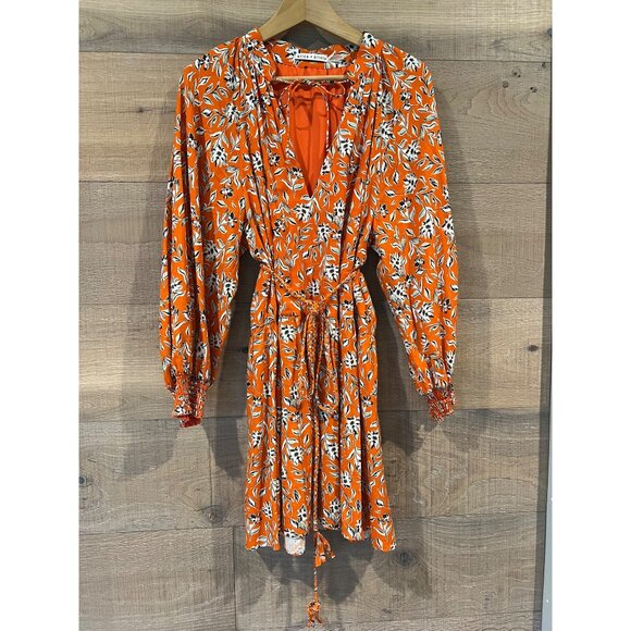 Alice and Olivia Lilian Printed Belted Dress size  10 - Picture 3 of 8